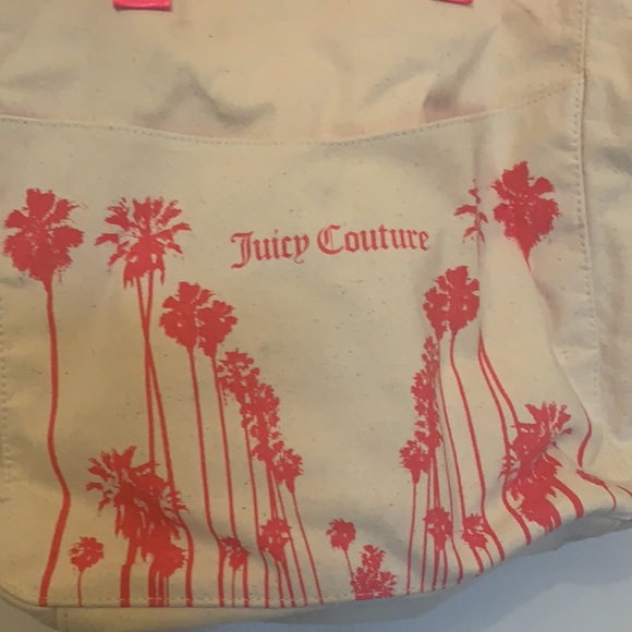 JUICY COUTURE CANVAS VIVA LA JUICY BEACH BAG NEW NO TAGS - Picture 4 of 15